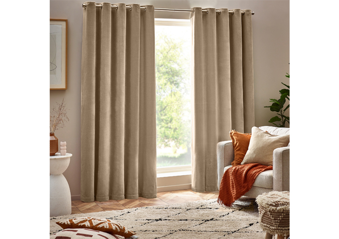 Heavy Chenille Eyelet, Natural - Ready Made Curtains - Image 7